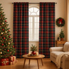 Zasłona świąteczna w kratkę czerwono zielona dekoracja okna boże narodzenie