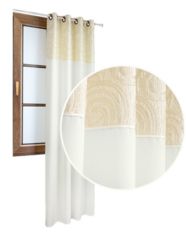 Zasłona ecru duo z lśniącym wzorem Bona 2 wzór 7