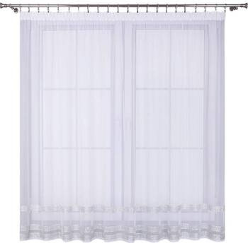 Elegancka firana z bialego woalu ozdobiona cyrkonią srebrna złota czarna Lupita II