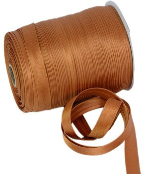 Atłasowa lamówka do firan i zasłon rudy