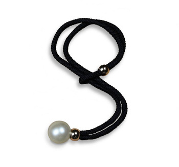 Elegancki chwost klamra do zasłon firan z perłową kulą czarny