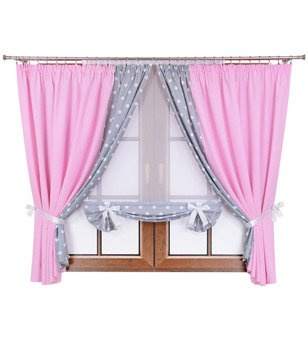 Uroczy komplet dziecięcy zasłony i panel z kokardkami Mika wzór 4