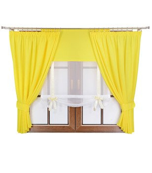 Komplet dwie zasłony panel z kokardkami Vigo III jaskrawy żółty
