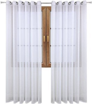 Elegancka gotowa biała firana z woalu deszczyk Luisa