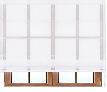 Roleta rzymska biała klasyczna z białego woalu