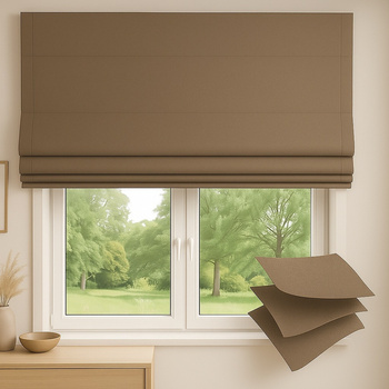 Roleta rzymska zaciemniająca do 100 % blackout na wymiar ciemno beżowa