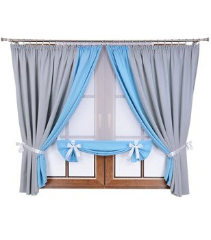 Uroczy komplet dziecięcy zasłony i panel z kokardkami Mika wzór 9