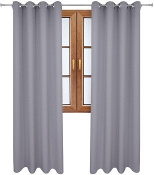 Gładka zasłona matowa Clara szara klasyczna