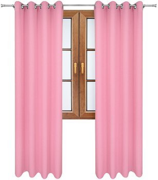 Gładka zasłona matowa Clara pastelowo różowa klasyczna
