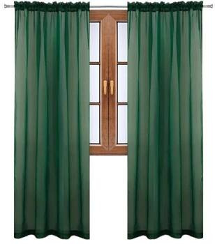 Klasyczna firana zasłona z woalu butelkowa zieleń