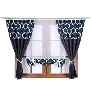 Komplet zasłon z panelem grafitowy duo maroko A2 Rubi IX