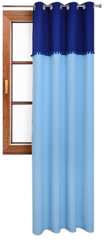 Zasłona z pluszowymi pomponami Lilo 6 błękitna wzór 7