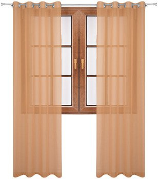 Klasyczna firana zasłona z woalu beżowa