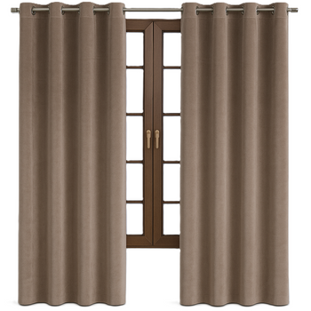 Elegancka zasłona welurowa welwet ciemny beżowy zaciemniająca welur aksamitny