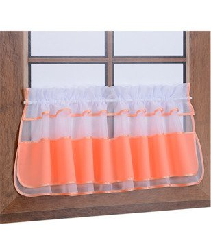 Zazdrostka z woalu i tkaniny matowej brzoskwiniowa Bari z falbanką