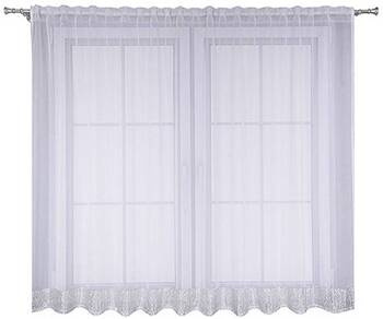 Elegancka firana z białego woalu zdobiona cyrkonią srebrną złotą czarną  LEXY II