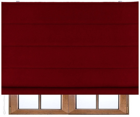Roleta rzymska bordowa z aksamitnego weluru 