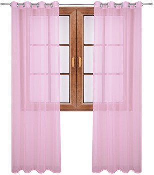 Klasyczna firana zasłona z woalu jasno rózowa