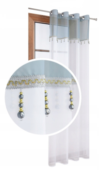 Firana z woalu z ozdobnymi koralikami MIA- wzór 14