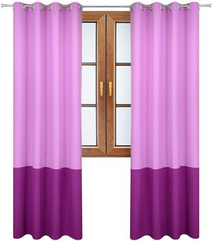 Zasłona duo wrzosowa z pasem na dole fuksja Soma