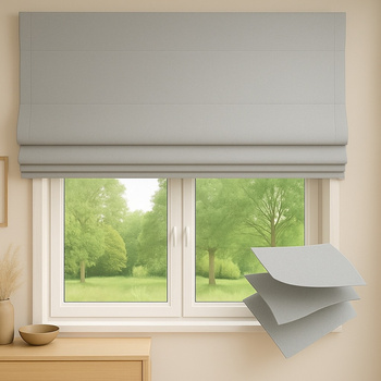 Roleta rzymska zaciemniająca do 100 % blackout na wymiar jasno szara