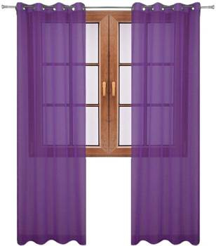 Klasyczna firana zasłona z woalu ciemny fiolet