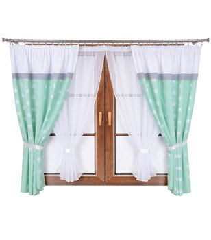 Zestaw dziecięcy zasłony w gwiazdki firany z woalu Mika II wzór 8