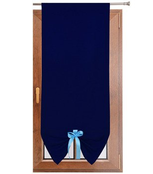 Uroczy panel gładki matowy z kokardką granatowy Gabi