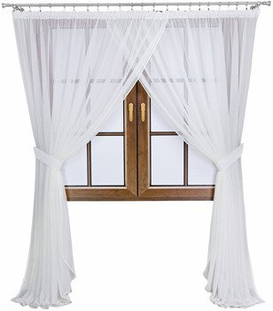 Klasyczna biała firana zakładana z woalu kresz Marika