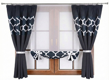 Komplet zasłony duo maroko grafitowe A2 panel z woalu Cindy 5 Sale S64