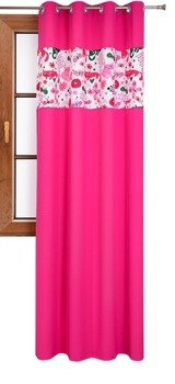 Zasłona matowa duo kotki Cindy wzór V1 ciemno różowa