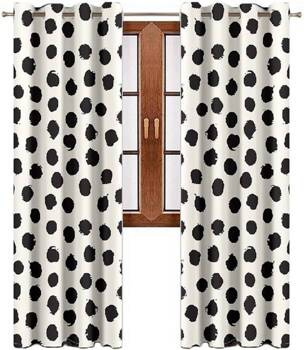 Zasłona w wzory Rubi biała czarne groszki grochy wzór E3 kropki