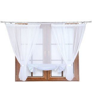 Komplet firan z panelem z woalu Demi II biały