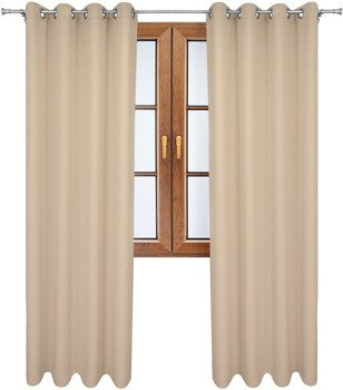 Gładka zasłona matowa Clara beżowa klasyczna