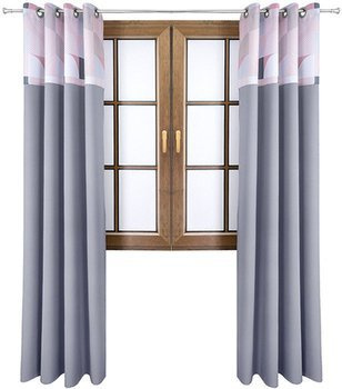 Zasłona jasno szara matowa  duo geometria Rubi 2 wzór G2