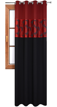 Zasłona czarna trio z wyszywanym wzorem Eryka IV wzór 1