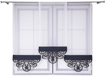 Elegancki komplet trzech paneli z woalu ozdobionych ażurem Diuna