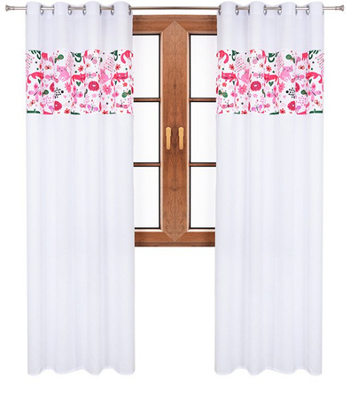 Zasłona matowa duo kotki Cindy wzór V1 biała