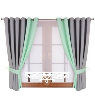 Komplet zasłon duo z panelem i azurem Areta IV wzór 2