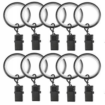 Komplet cichych kółek z żabkami na karnisz czarne żabki 10 szt