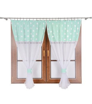 Firana dwa kokony z woalu i tkaniny w gwiazdki Elin II R1