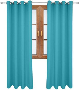 Gładka zasłona matowa Clara turkusowa klasyczna