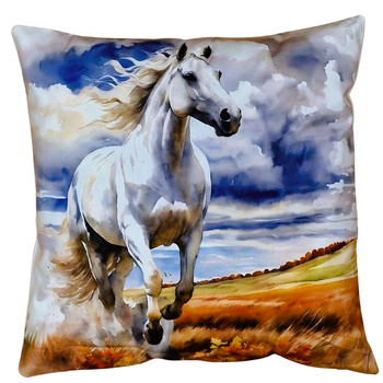 Miękka przytulna poszewka na poduszkę dla dzieci ze zwierzątkami Koń w galopie