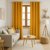Gładka zasłona matowa Clara musztardowa klasyczna