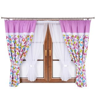 Zestaw dziecięcy zasłony w motylki firany z woalu Mika II wzór 3