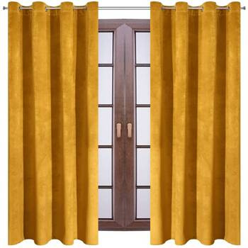 Elegancka zasłona welurowa welwet musztardowy zaciemniająca welur aksamitny