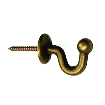 Mini hak haczyki do upinania firan zasłon Antyk Mosiądz (stare złoto)