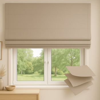 Roleta rzymska zaciemniająca do 100 % blackout na wymiar chłodny beż