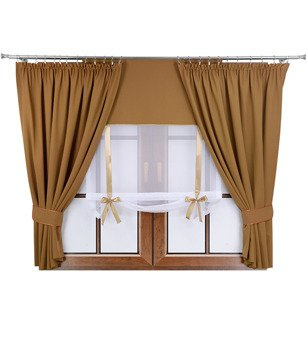 Komplet dwie zasłony panel z kokardkami Vigo III brązowy
