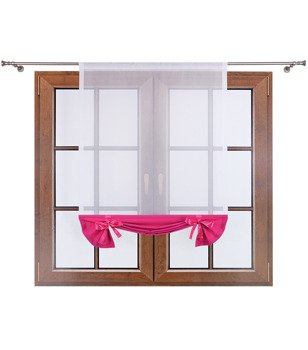 Uroczy panel z woalu dół matowy i kokardki Demi II ciemny różowy